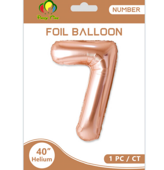 40" Number 7 Foil Balloon Rose Gold