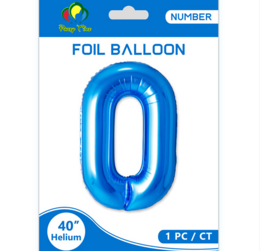 40" Number Foil Balloon Blue