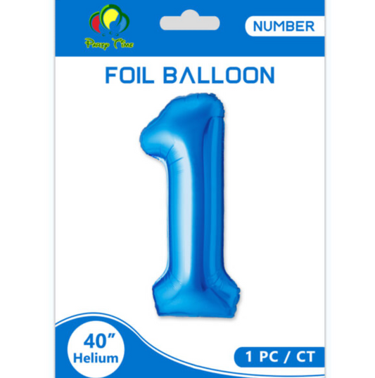 40" Number 0 Foil Balloon Blue