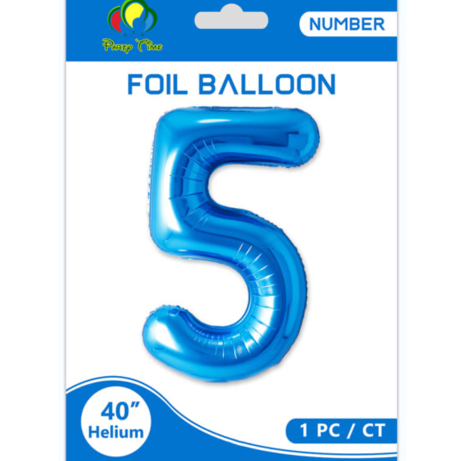 40" Number Foil Balloon Blue