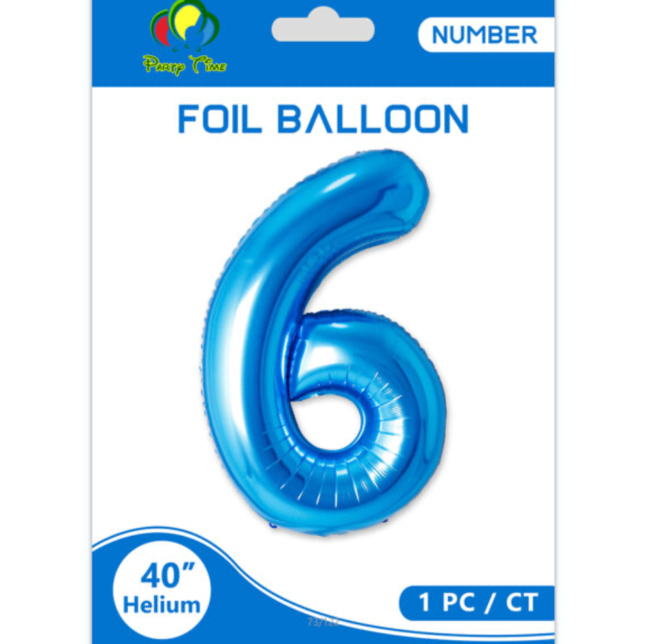 40" Number Foil Balloon Blue