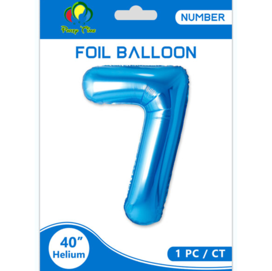 40" Number Foil Balloon Blue