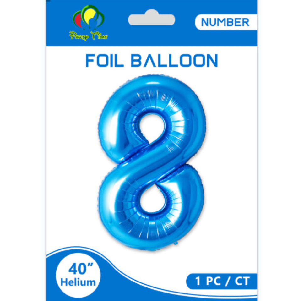 40" Number Foil Balloon Blue