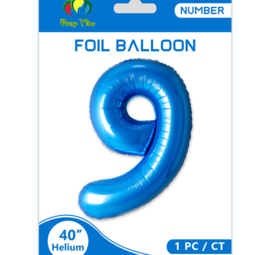 40" Number Foil Balloon Blue