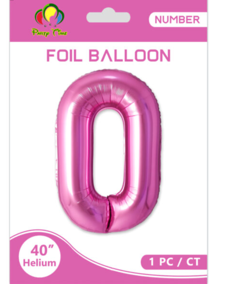 40" Number Foil Balloon Pink