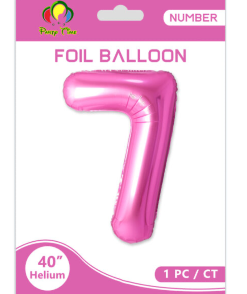 40" Number Foil Balloon Pink