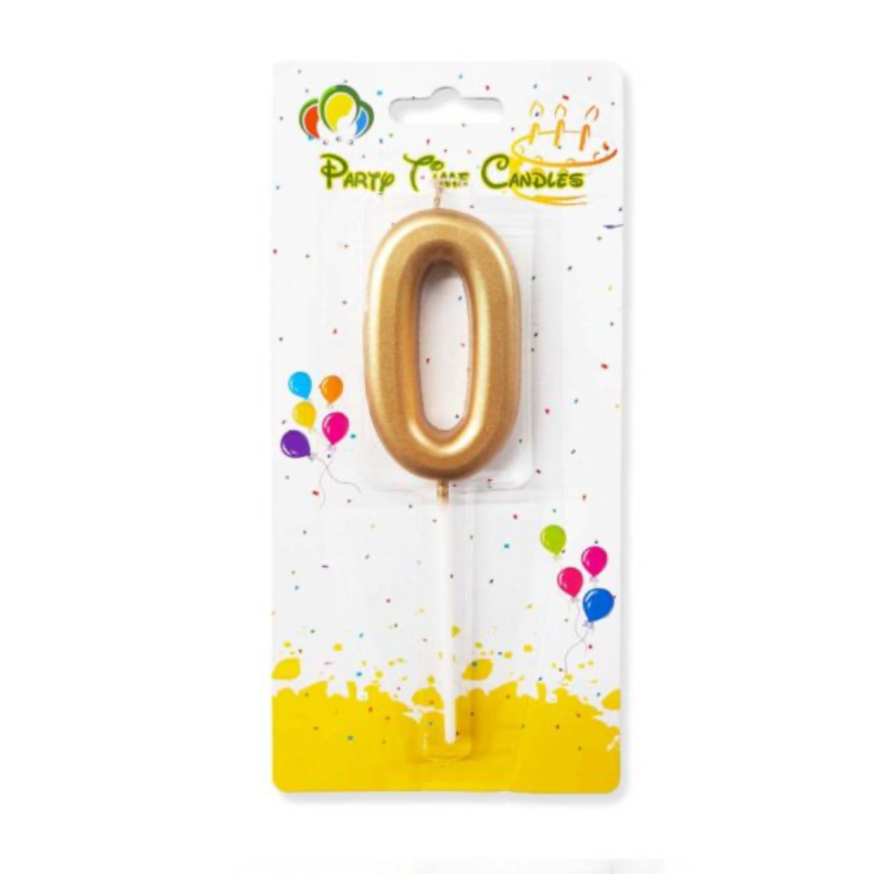 Number candle Gold Birthday Candle