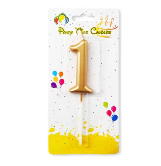 Number 1 candle Gold Birthday Candle