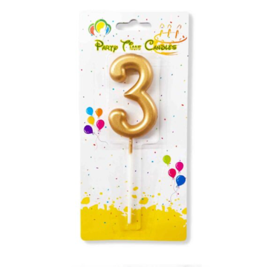 Number candle Gold Birthday Candle