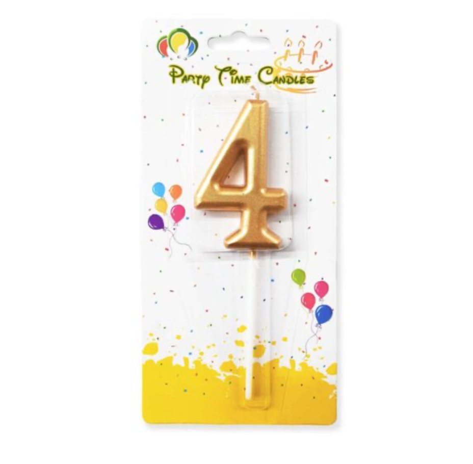 Number candle Gold Birthday Candle