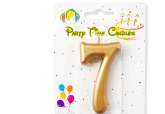 Number 7 candle Gold Birthday Candle