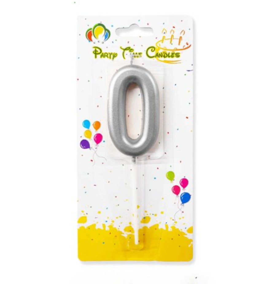Number Candle Silver Birthday Candle