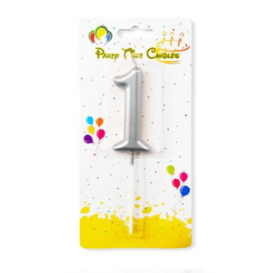 Number 1 Candle Sliver Birthday Candle