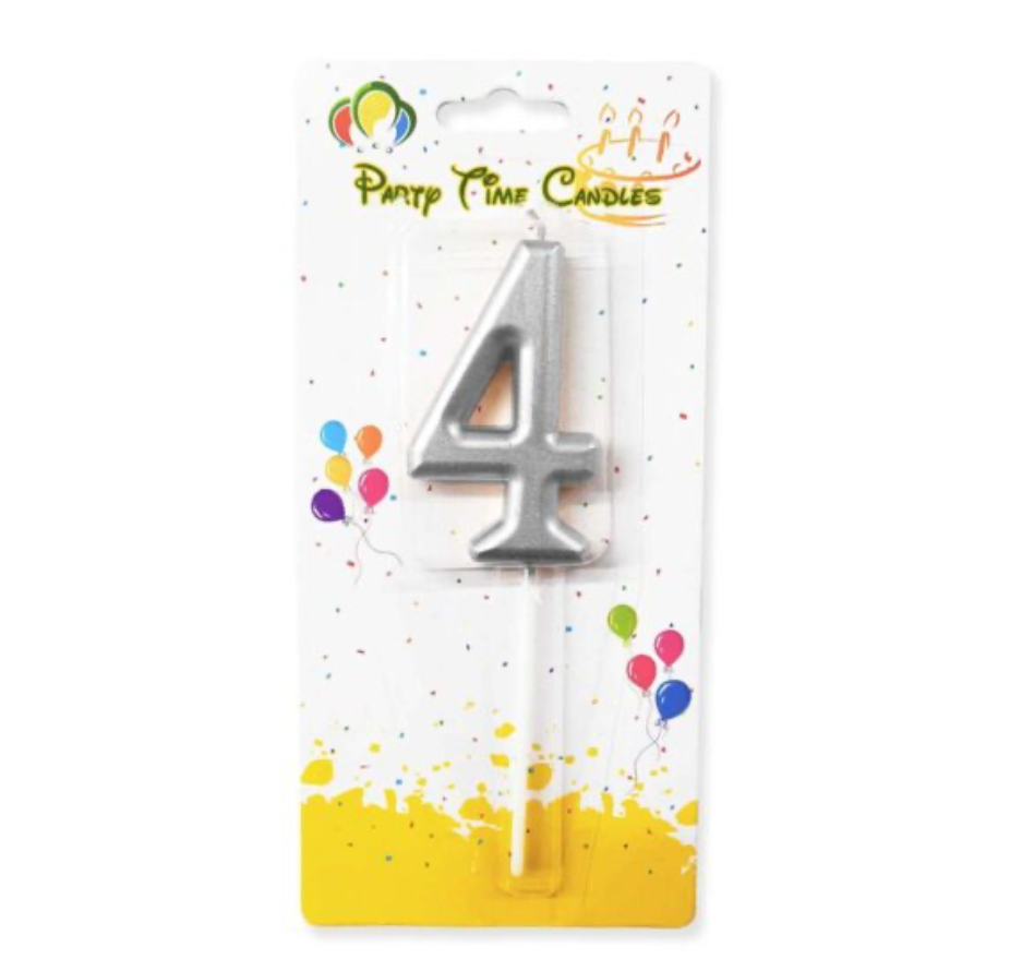 Number Candle Silver Birthday Candle
