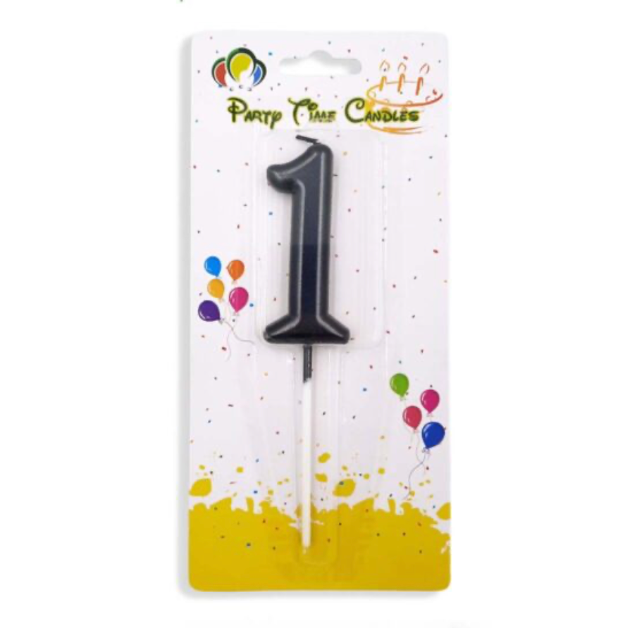 Number candle Black Birthday Candle