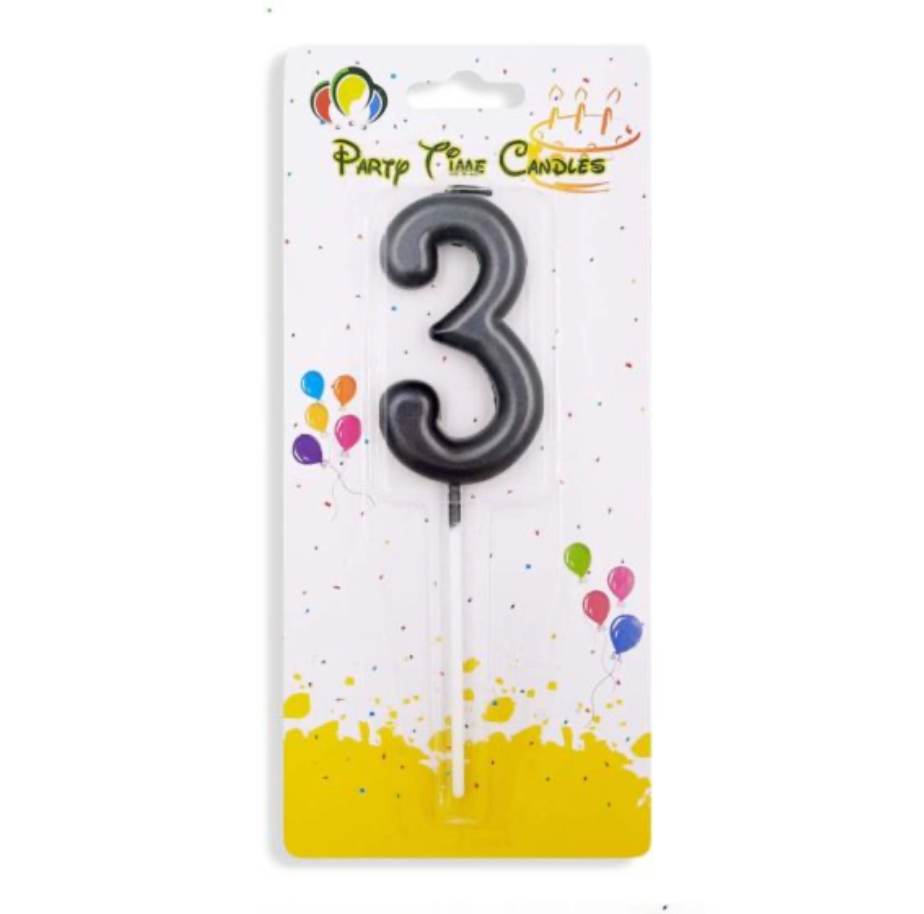 Number candle Black Birthday Candle