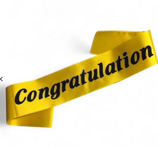 1pc Gold & Black Graduation Sash Congratulations sash