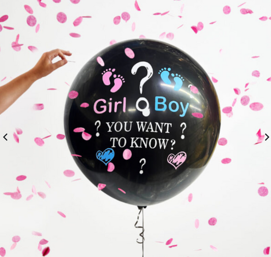 1pcs 18inch Girl or Boy Latex Balloon with Confetti – Gender Reveal Decorations