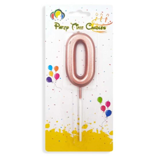 Number Candle Rose Gold Birthday Candle