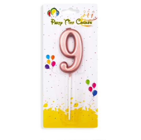 Number Candle Rose Gold Birthday Candle