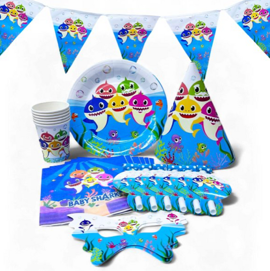 Baby Shark Party Pack Disposable Tableware Sets – Party Supplies