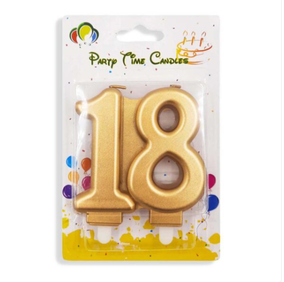 Number Birthday candle Gold