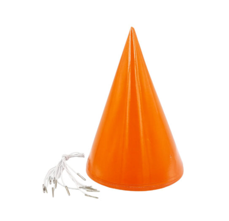 Pack of 6pcs Party Hats Birthday Party Favors, Orange