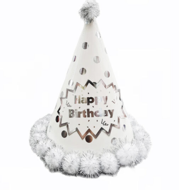 1pc 24cm Happy Birthday Party Favors White