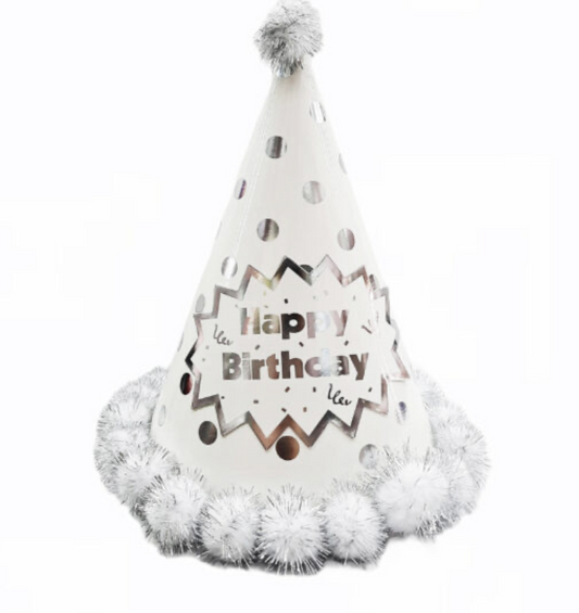 1pc 24cm Happy Birthday Party Favors White