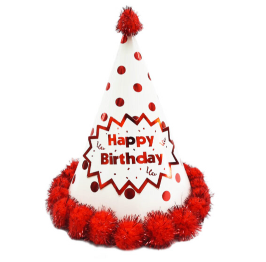 1pc 24cm Happy Birthday Party Favors White & Red