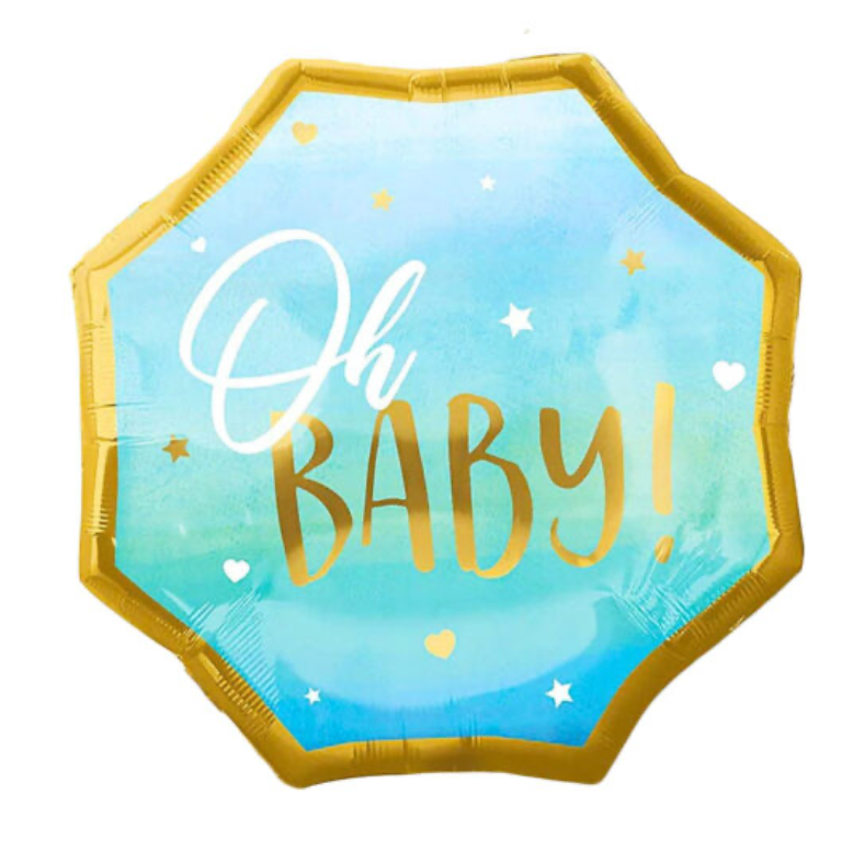 1pc 22inch Blue Oh Baby Foil Balloon – Gender Reveal Decorations