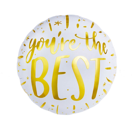 1pc 18" Round You're The Best Foil Balloon White