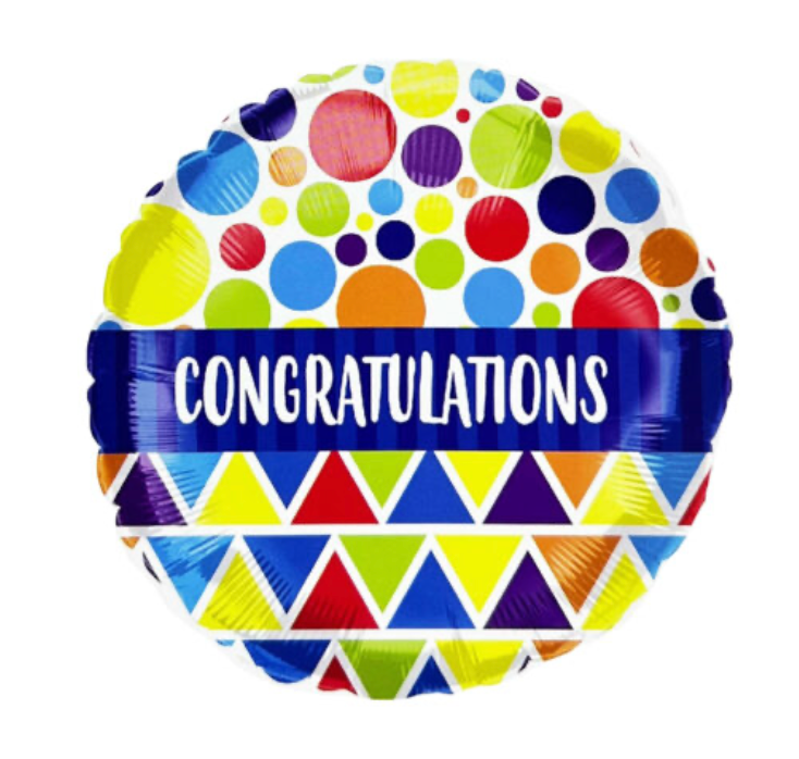 1pc 18" Round Congratulations  Foil Balloon
