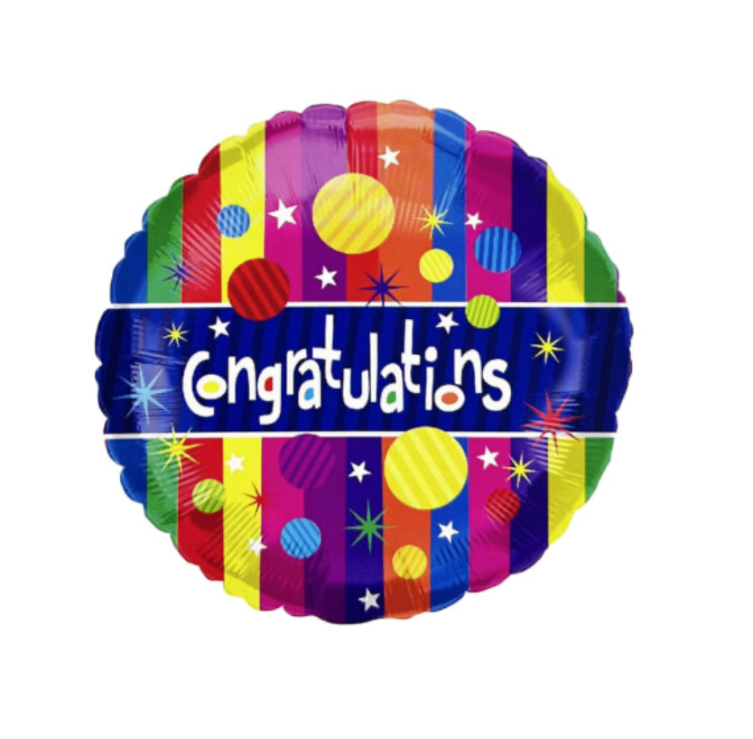 1p 18" Round Congratulations Foil Balloon