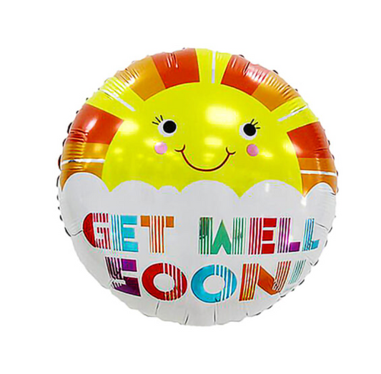 1pc 18" Round Get Well Soon Foil Balloon , Sun