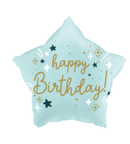 1 Piece 18" Star Happy Birthday Foil Balloon Blue