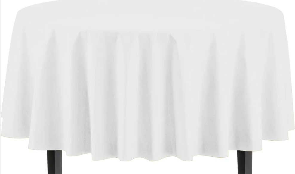 Round White Table Cover