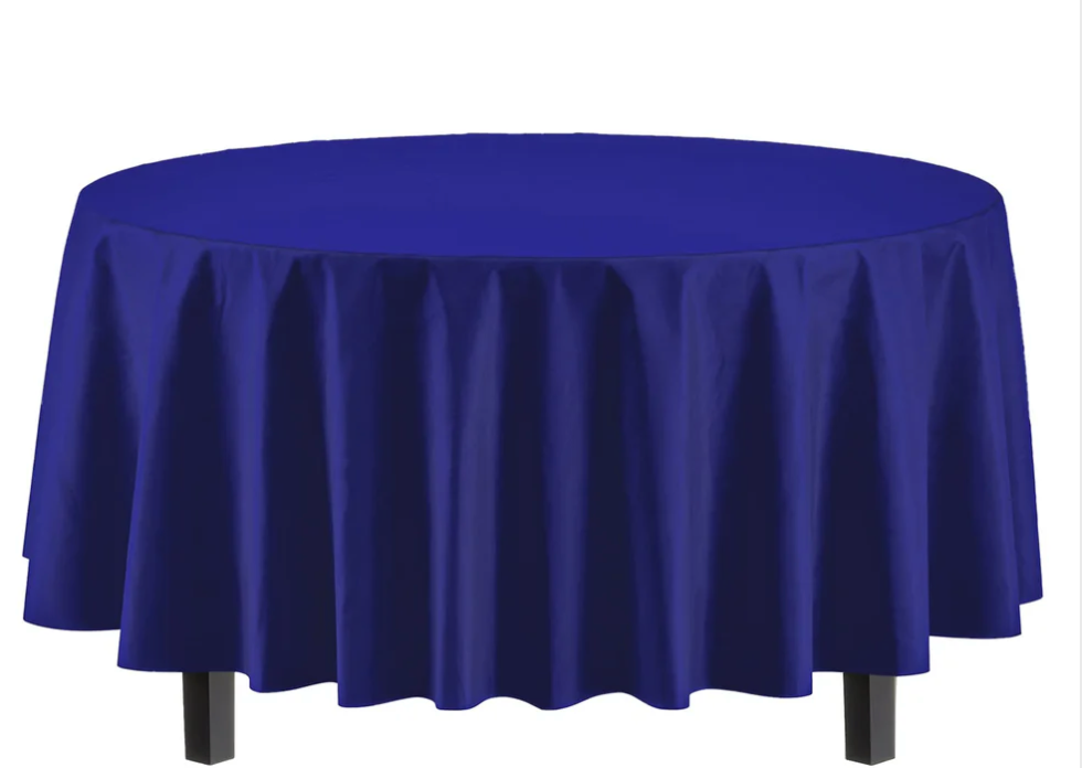 Round Navy Blue Table Cover