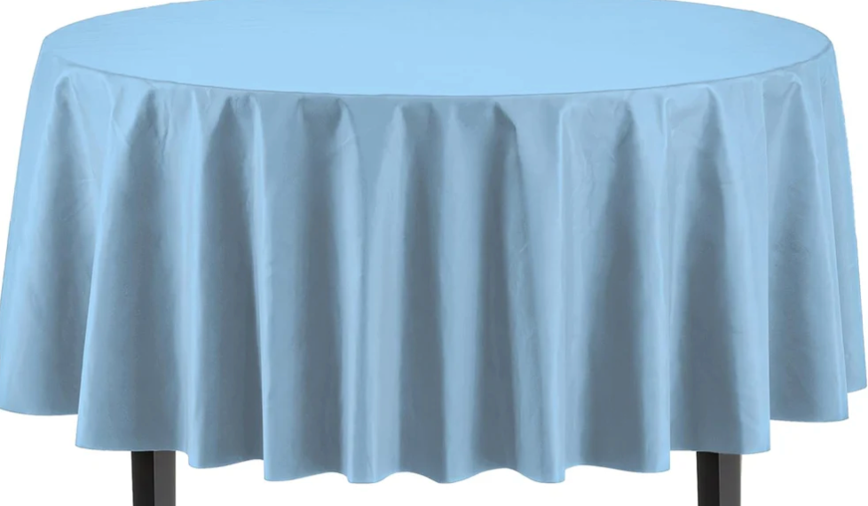 Round Light Blue Table Cover