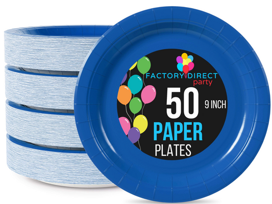 9" Dark Blue Paper Plate