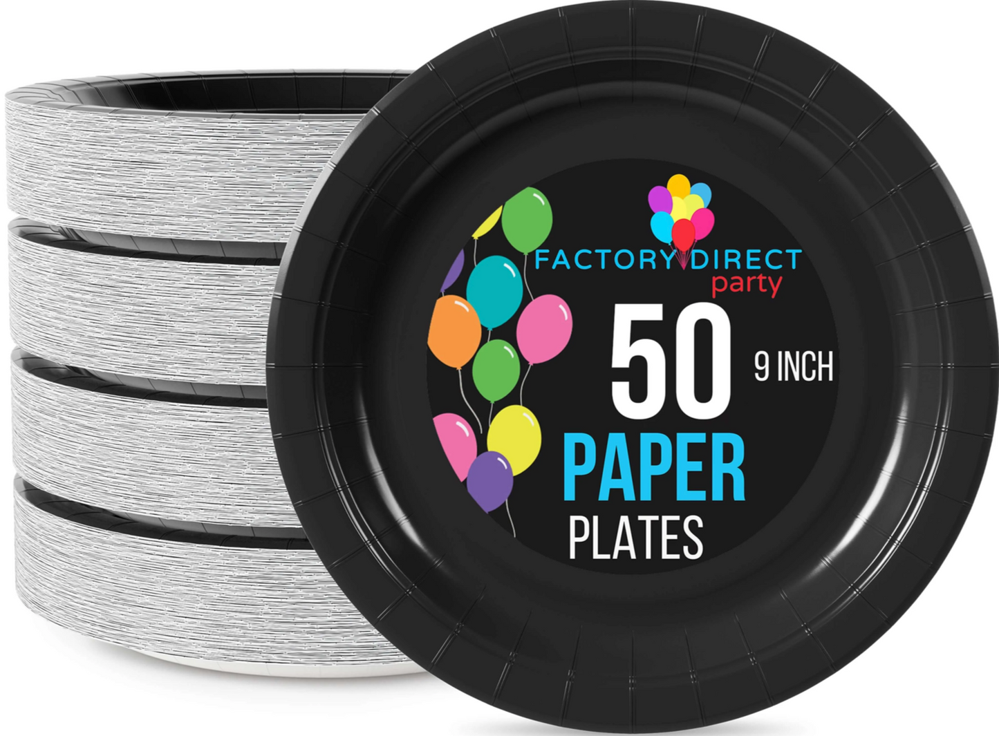 9" Black Paper Plate