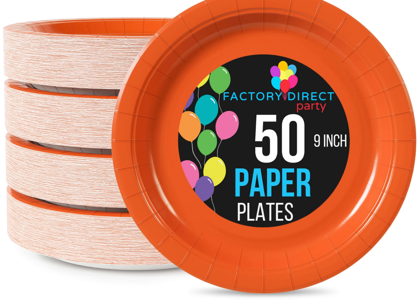 9" Orange Paper Plates