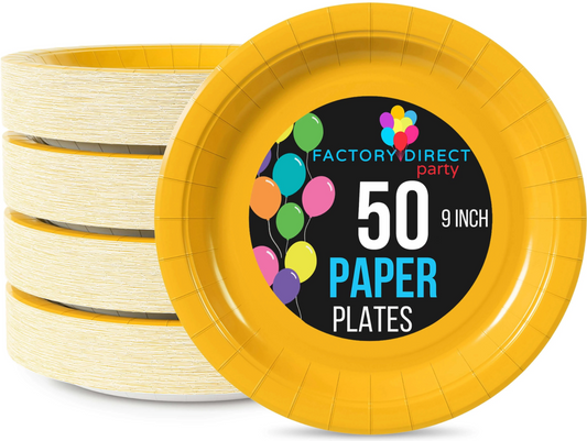 9" Yellow Paper Plate