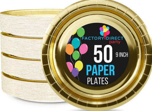 9" Golden Paper Plates