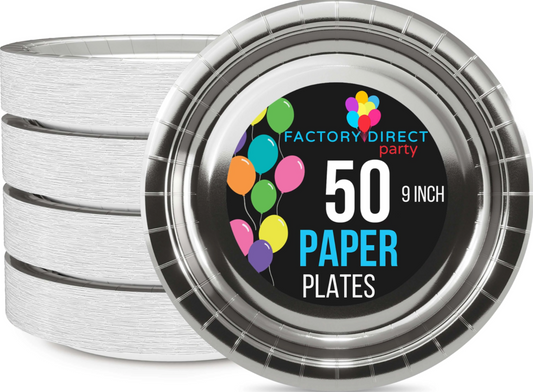 9" Silver Paper Plate