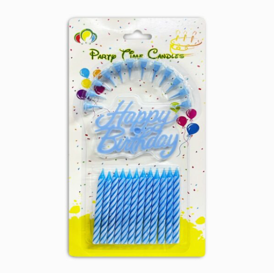 13pcs Happy Birthday Candle Set, Blue