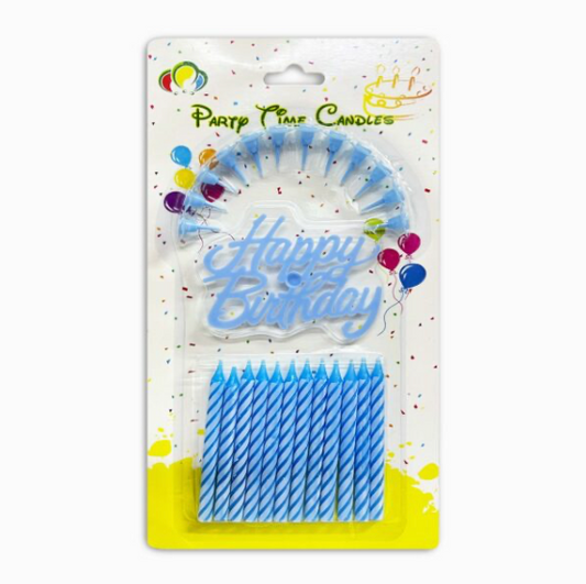 13pcs Happy Birthday Candle Set, Blue
