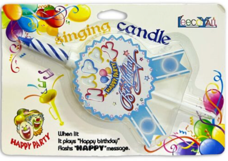 1pc Birthday Candle, Musical Cake Topper with Lights &amp; Music