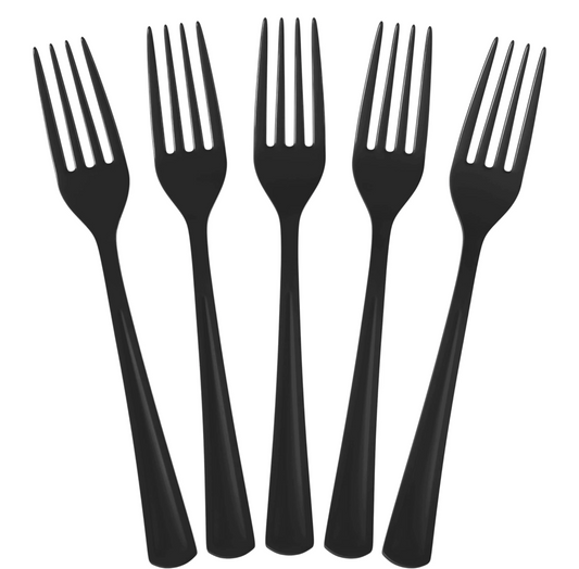 Black Plastic Forks