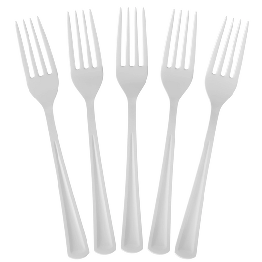 White Plastic Forks